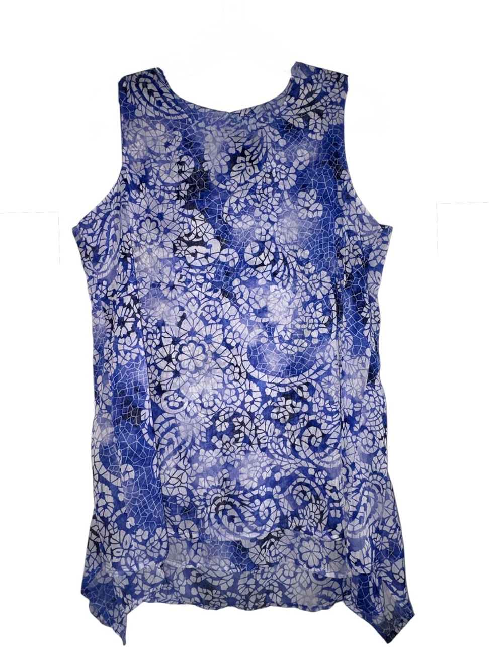 😍 Fever Paisley Blue Floral Lace-Print Top